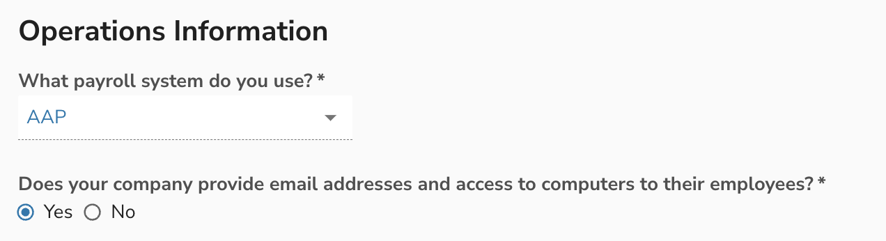 Operational Information