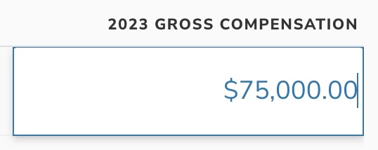 Typing in compensation manually