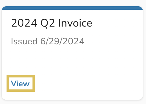Select the 'View' button to see an invoice