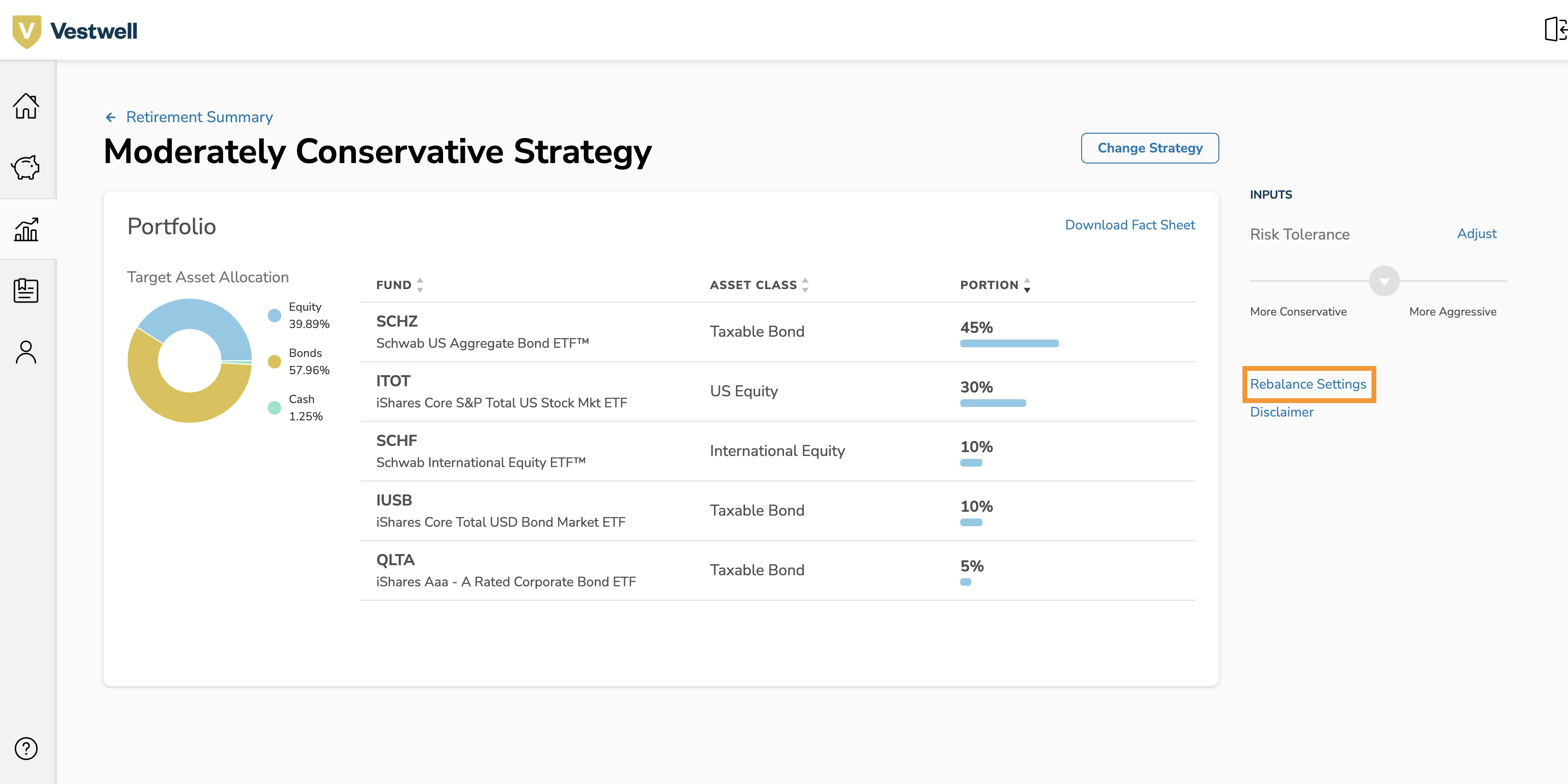 Adjusting Your Automatic Rebalancing Settings in the Vestwell Portal