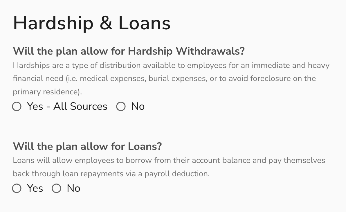 Hardship & Loans Section